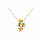 18K Gold Pendant with Nario Floral Design In Colorful