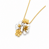 18K Gold Pendant with Nario Floral Design In Colorful
