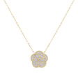 18K Gold Necklace with Flower Pendant