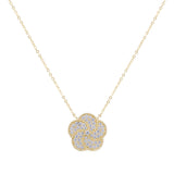 18K Gold Necklace with Flower Pendant