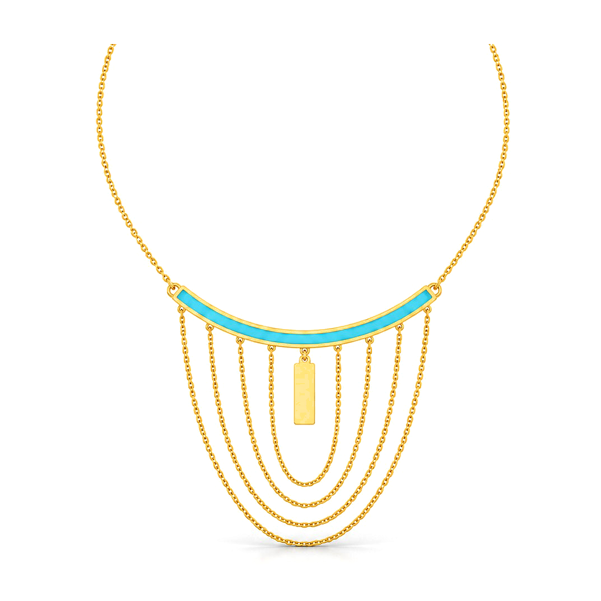 18K Gold Necklace with Layered Design