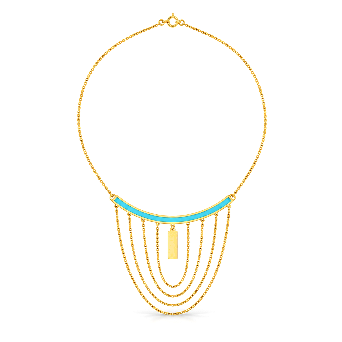 18K Gold Necklace with Layered Design