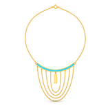 18K Gold Necklace with Layered Design