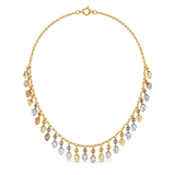18K Gold Necklace with Dangling Pendants