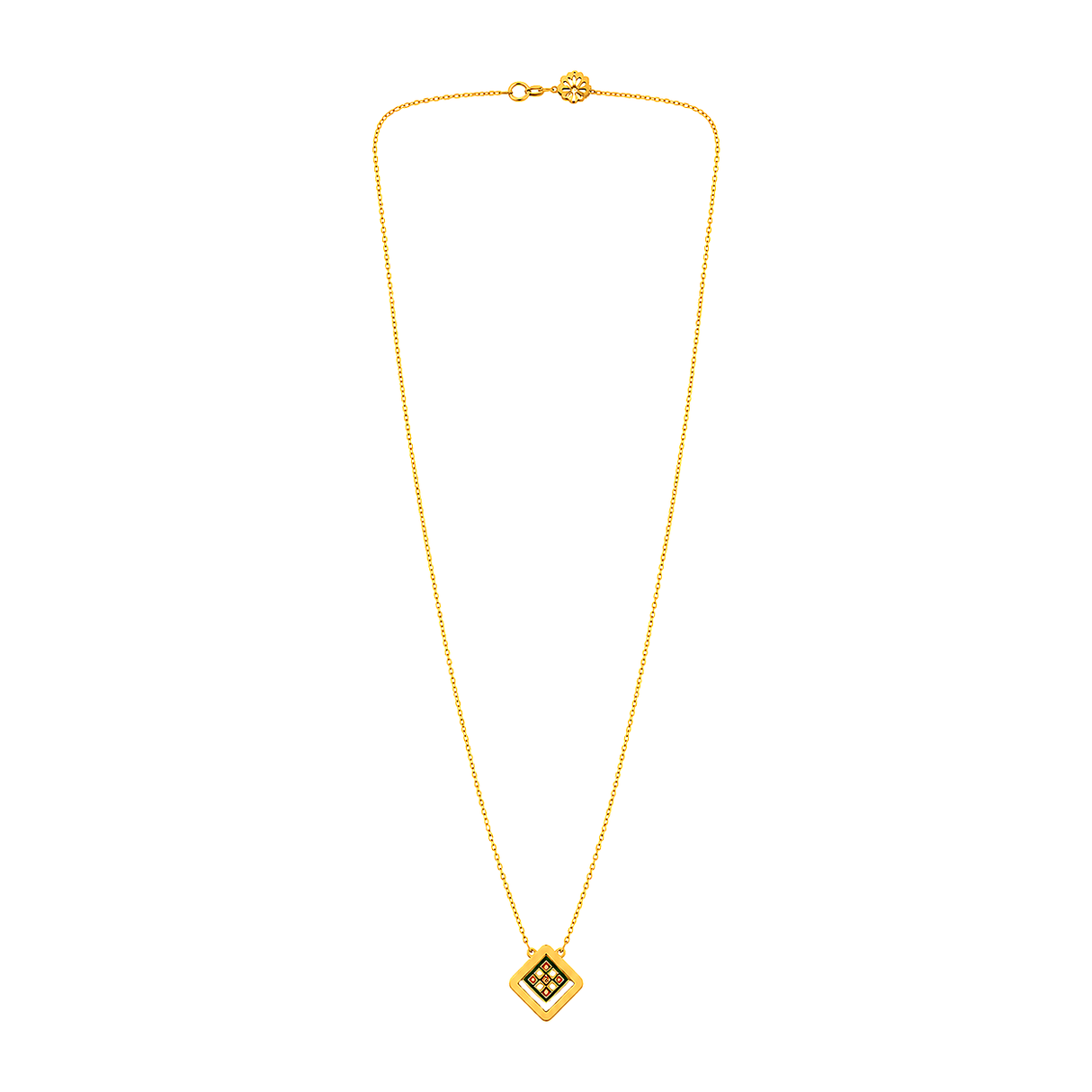 18K Gold Pendant with Net Design
