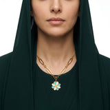 18K Gold Necklace Flower Design