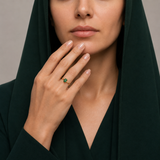 خاتم ذهب عيار 18 حجر ملون