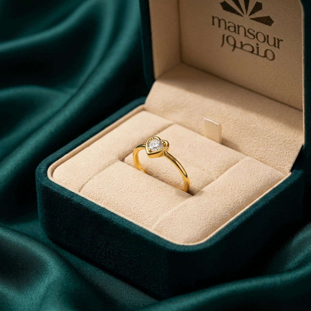 18K Gold Ring with Loving Hearts Elegant Touch Design