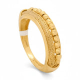 21K Gold Ring with Golden Beads Design