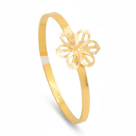 21K Gold Ring with Small Rose Design
