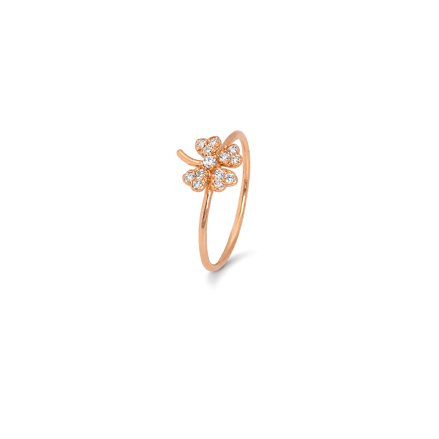 18K Gold Ring with Flower Motif Design