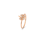 18K Gold Ring with Flower Motif Design