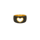 18K Gold Ring with Heart Shaped Design