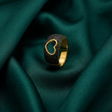 18K Gold Ring with Heart Shaped Design