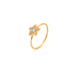 18K Gold Ring with Star Design