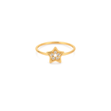 18K Gold Ring with Star Design