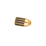 18K Gold Ring with Wide Gemstones Design In Colorful