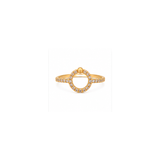 18K Gold Ring with Elegant Circular Gemstones Design