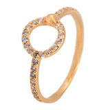 18K Gold Ring with Elegant Circular Gemstones Design