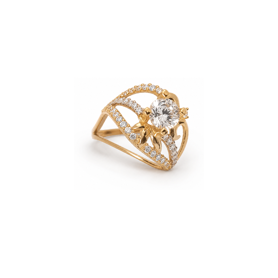 18K Gold Ring with Ramona Shining Gemstones Design