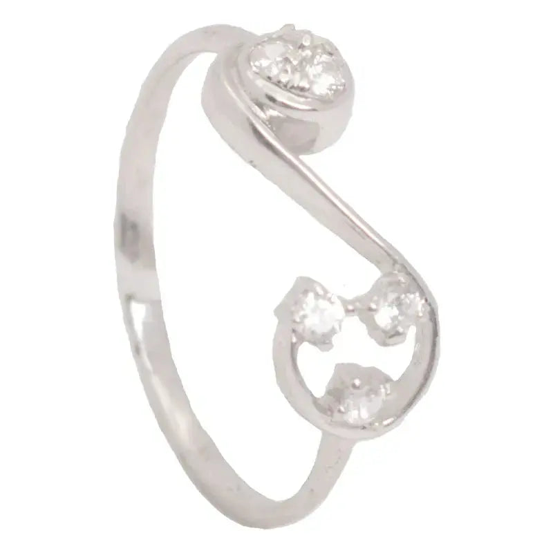 18K White Gold Ring with Anello Paved Open Design