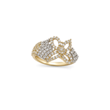 18K Gold Ring with Flower Design