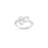 18K White Gold Ring with Heart Design