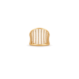 18K Gold Ring with Shining Gemstones Linear Design