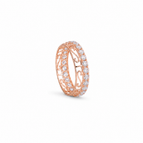 18K Gold Luster Ring with Gemstones