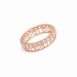 18K Gold Luster Ring with Gemstones