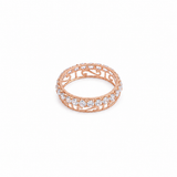 18K Gold Luster Ring with Gemstones