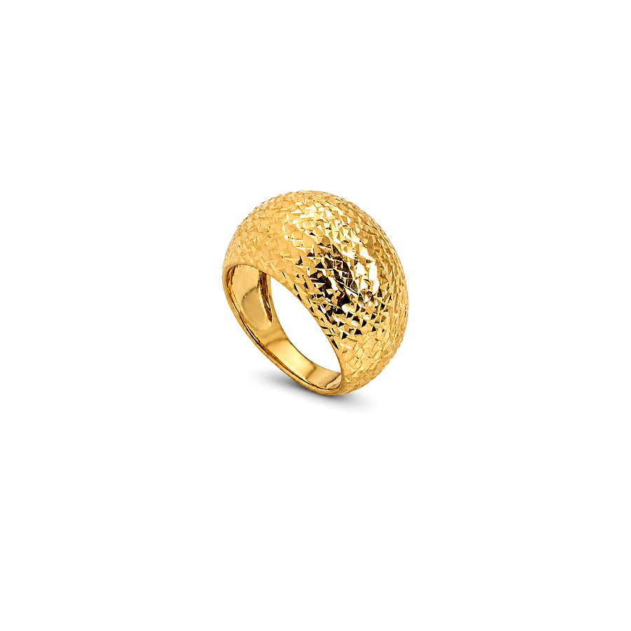 18K Gold Ring with Wide Polygon Design