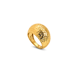 18K Gold Ring with Wide Polygon Design