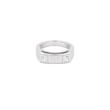 18K White Gold Ring with Blanco Shining Gemstones Design