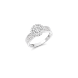 18K White Gold Ring with Flower Charm