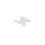18K White Gold Ring with Shiny Sparkling Stones Design