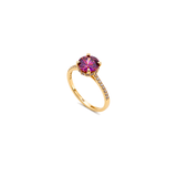 18K Gold Ring with Colorful Large Stone Design