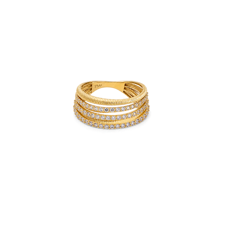 18K Gold Ring with Twisted Layers Design