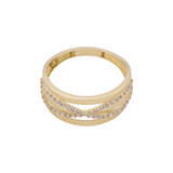 18K Gold Ring with Elegant Interlocking Design