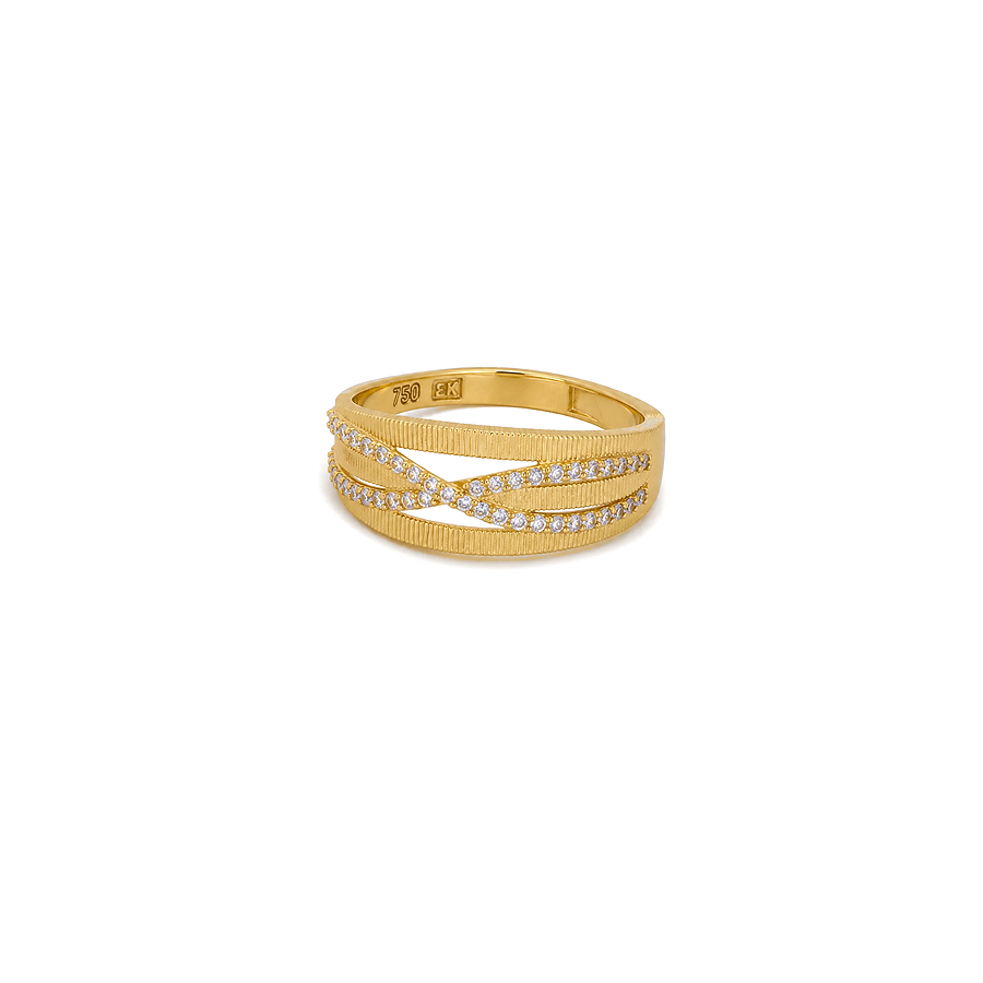 18K Gold Ring with Elegant Interlocking Design