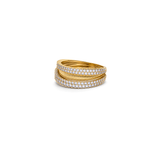 18K Gold Ring with Ribbed Engravings Design