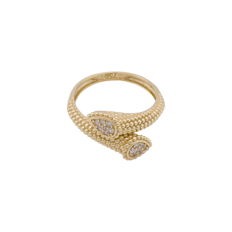 18K Gold Ring with Contemporary Paved Details
