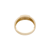 18K Gold Ring with Ribbed Edges