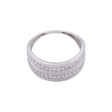 18K Gold Wide Ring with Paved Stones