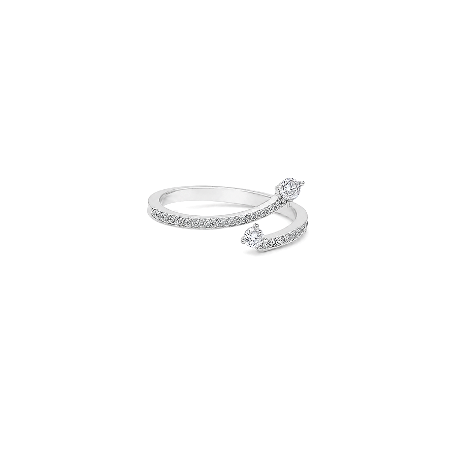 18K White Gold Ring with Contemporary Open Design