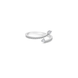 18K White Gold Ring with Contemporary Open Design
