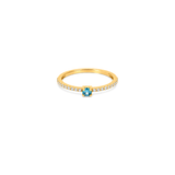 18K Gold Ring with Light Blue Stone