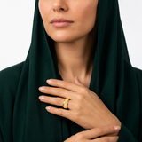 دبلة  ذهب عيار 18 بتصميم مخطط عصري