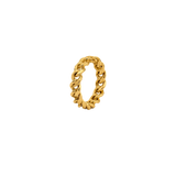 18K Gold Ring with Chain Link Band Design