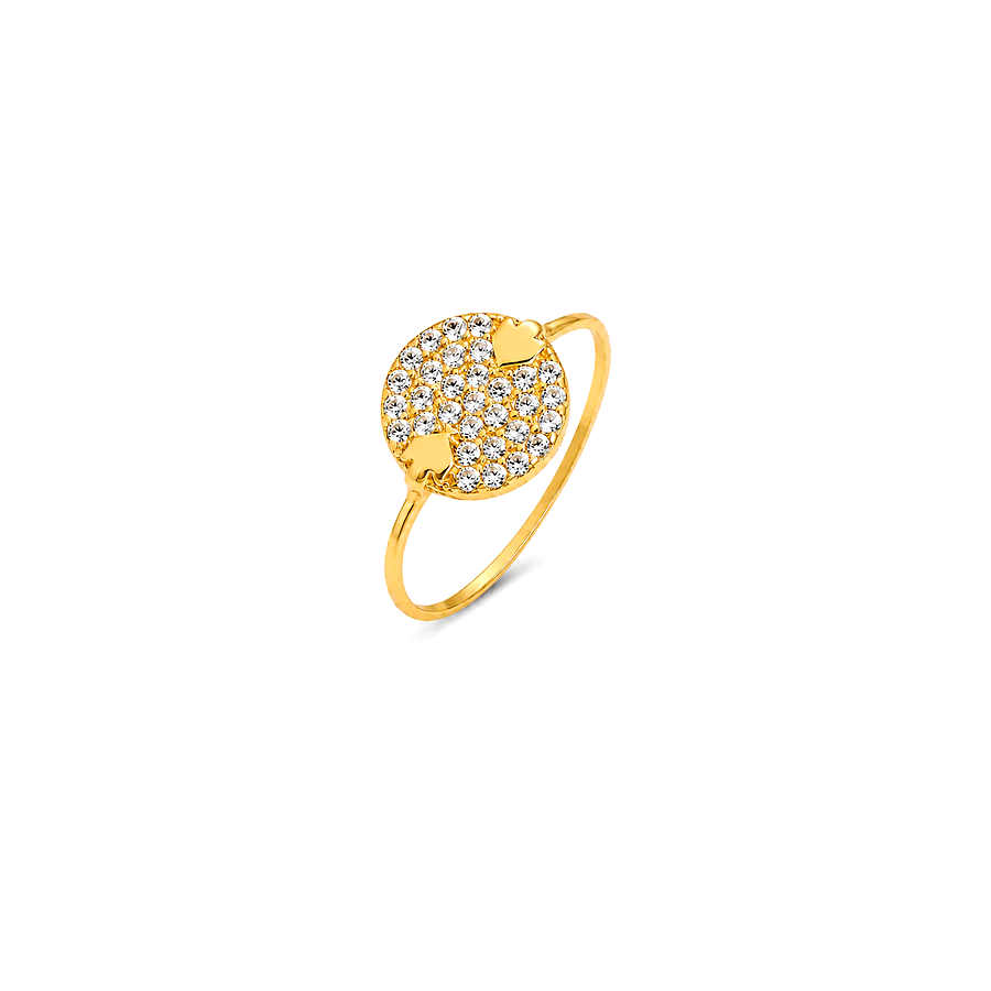 18K Gold Ring with Circle Design